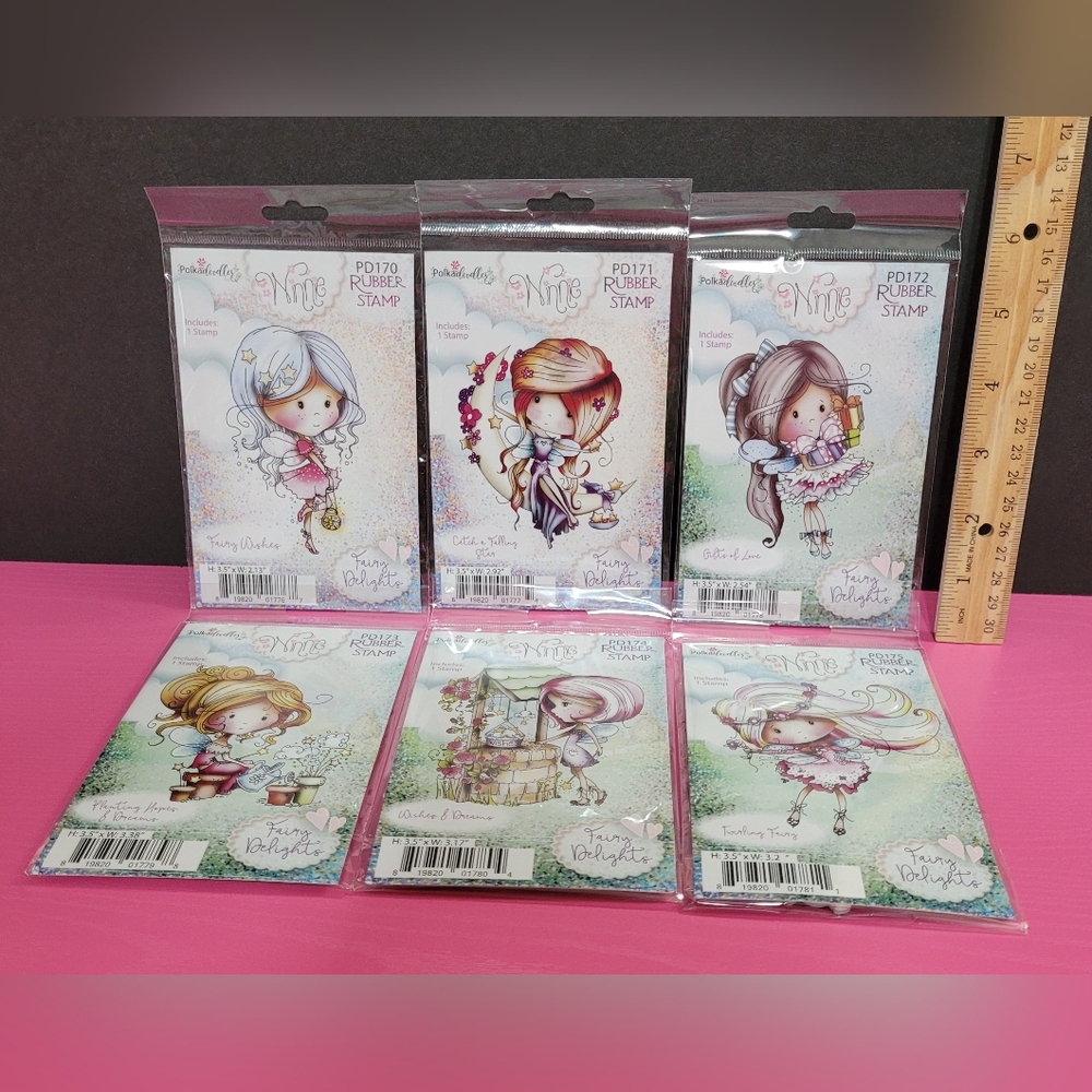 Polkadoodles Winnie Fairy Wishes & Dreams Stamp Set.  Set Of 6.  (0153)